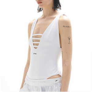Copied - Plunge Bodysuit - White